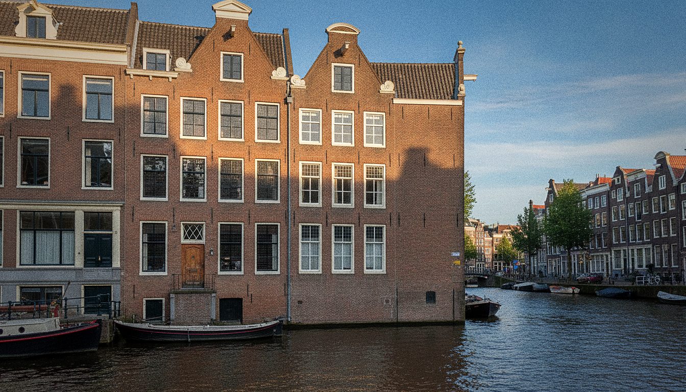 La facciata della casa sul Prinsengracht ad Amsterdam che ospita la Casa di Anna Frank